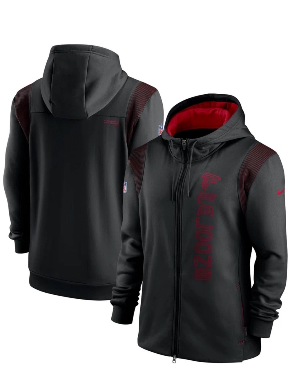 Nike NFL Atlanta Falcons Men's Therma Sideline Performance Zip Up Hoodie Large